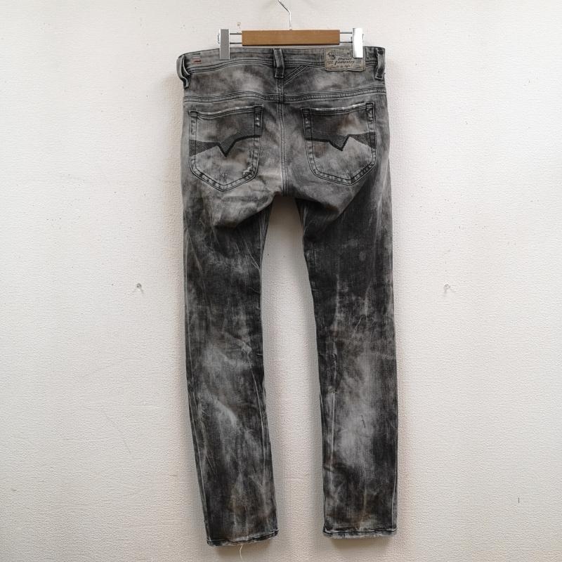 ディーゼル DIESEL パンツ デニム、ジーンズ イタリア製 Y2K ウォッシュ加工 スリム スキニー デニム パンツ THANAZ 30インチ 黒 / ブラック / black X 灰 / グレー / gray メンズ USED 古着 中古 50167404