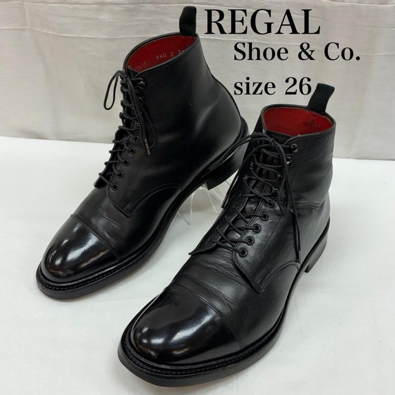 リーガル REGAL ブーツ ショートブーツ REGAL Shoe & Co. 940S オブリークラスト ストレートチップ ダイナイトソール キャップトゥ レザー ブーツ 26.0cm メンズ USED 古着 中古 50167405