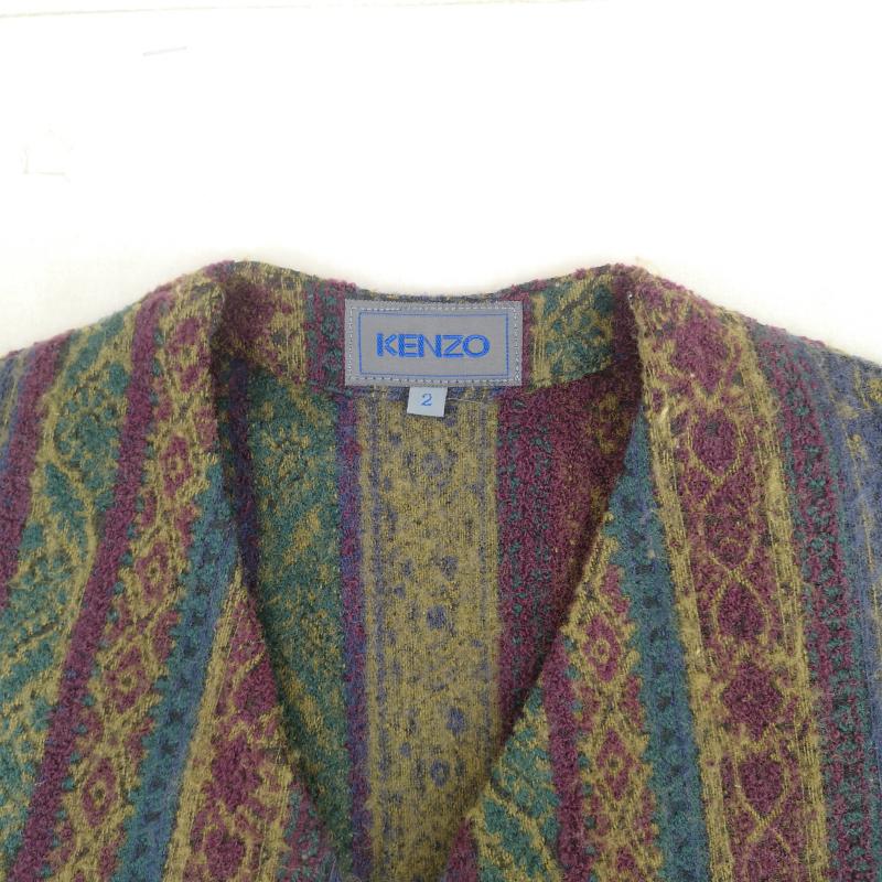 ケンゾー KENZO ベスト ベスト 日本製 民族調 エスニック柄 総柄 ニット ベスト 2 マルチカラー / マルチカラー / multicolor メンズ USED 古着 中古 50167407