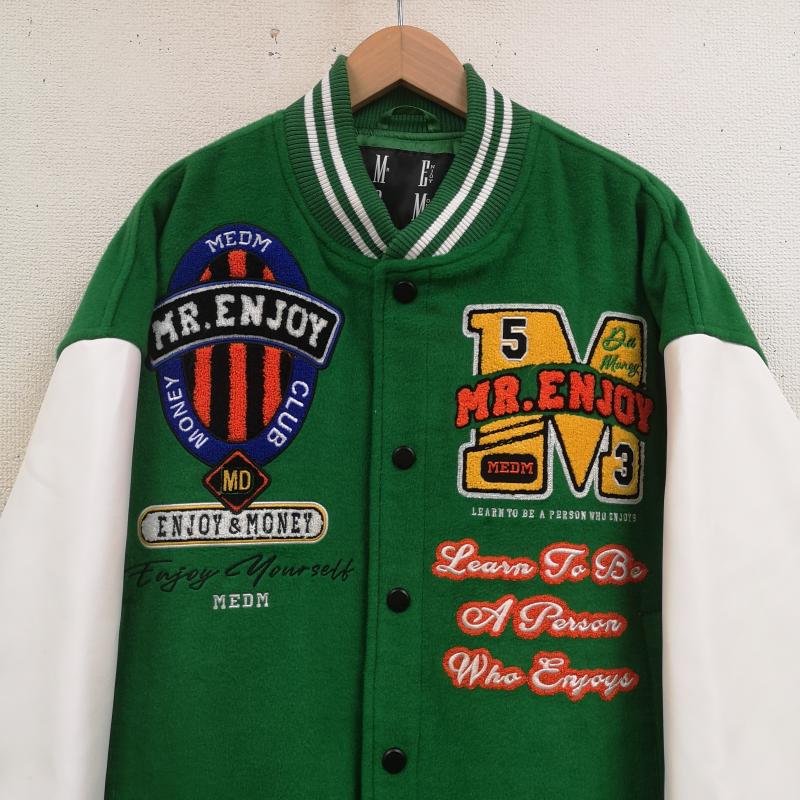 古着 USED ジャケット、上着 ジャンパー、ブルゾン MR.ENJOY DA MONEY M.E.D.M スタジャン バーシティ ベースボール ジャケット L 緑 / グリーン / green メンズ USED 古着 中古 50167412