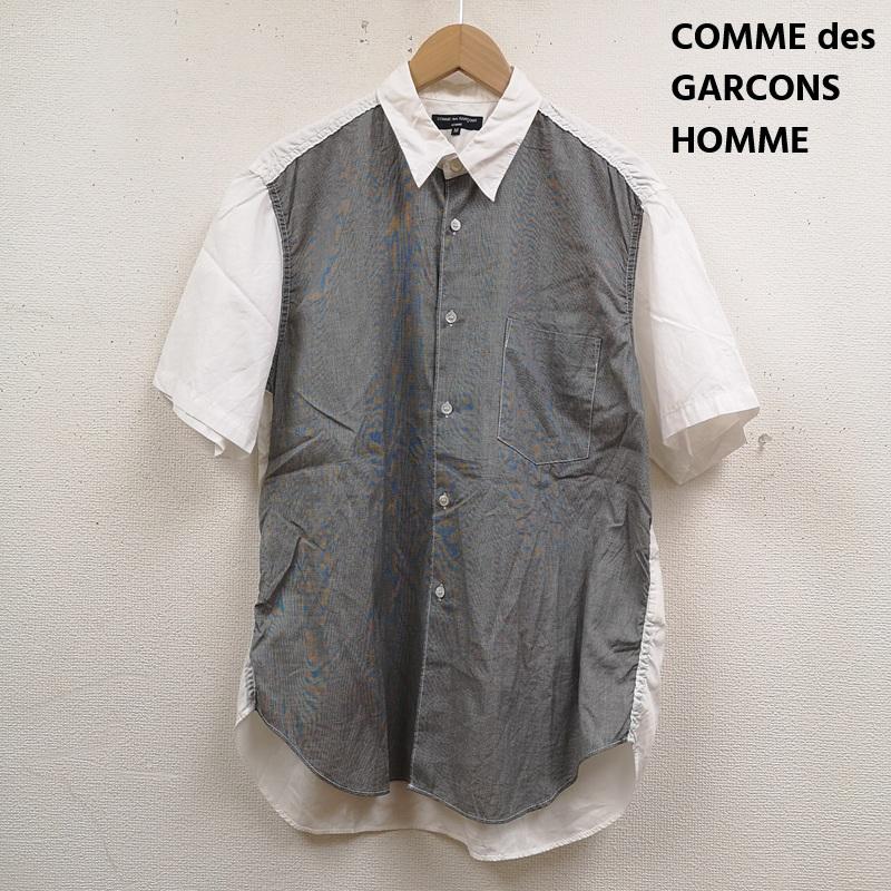 コムデギャルソンオム COMME des GARCONS HOMME シャツ、ブラウス 半袖 日本製 2004SS チェック 切り替え ドッキング 半袖 シャツ M 灰 / グレー / gray X 白 / ホワイト / white メンズ USED 古着 中古 50167413