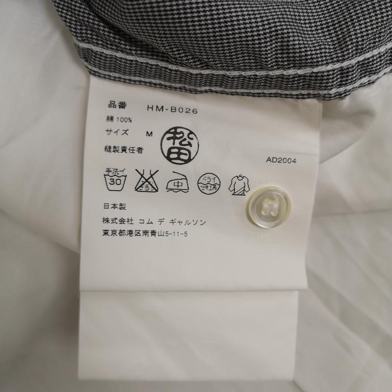 コムデギャルソンオム COMME des GARCONS HOMME シャツ、ブラウス 半袖 日本製 2004SS チェック 切り替え ドッキング 半袖 シャツ M 灰 / グレー / gray X 白 / ホワイト / white メンズ USED 古着 中古 50167413
