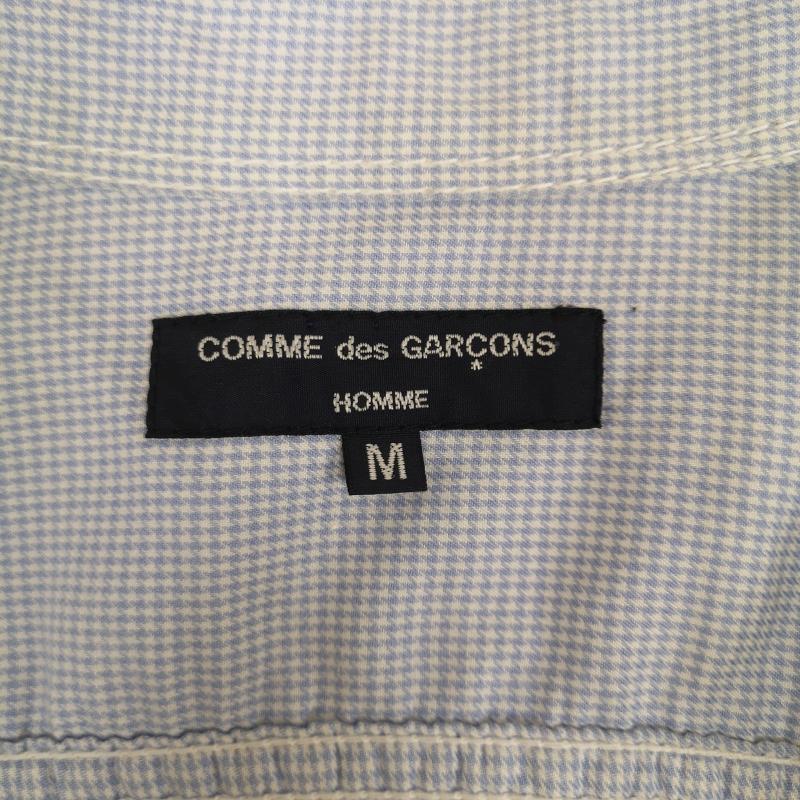 コムデギャルソンオム COMME des GARCONS HOMME シャツ、ブラウス 長袖 日本製 2005AW ギンガムチェック 切替 パッカリング 長袖 ロングスリーブ シャツ M カーキ / カーキ / khaki X 水色 / ライトブルー / メンズ USED 古着 中古 50167414
