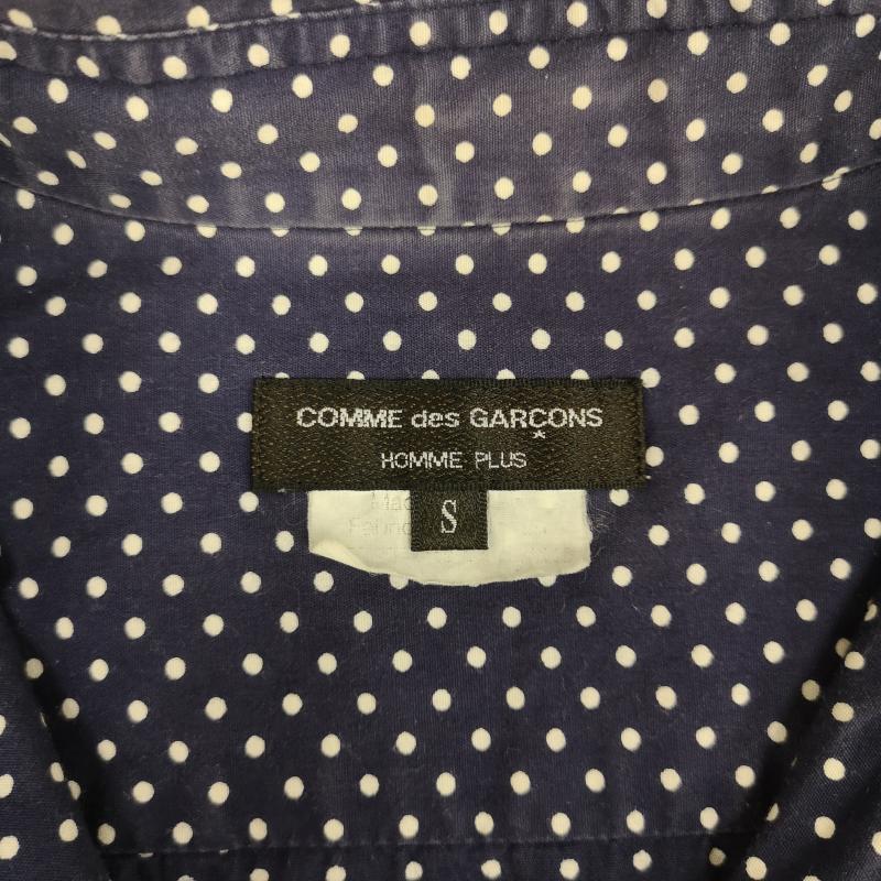 コムデギャルソンオムプリュス COMME des GARCONS HommePlus シャツ、ブラウス 半袖 日本製 2010SS 水玉 ドット柄 ドッキング 半袖 ショートスリーブ シャツ S 紺 / ネイビー / navy メンズ USED 古着 中古 50167415