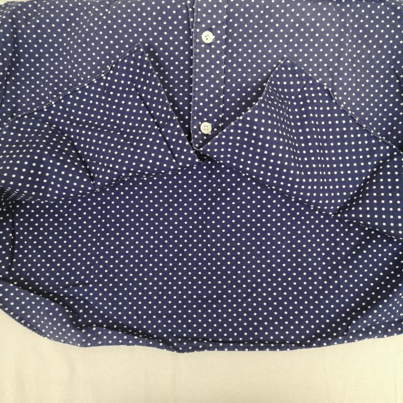 コムデギャルソンオムプリュス COMME des GARCONS HommePlus シャツ、ブラウス 半袖 日本製 2010SS 水玉 ドット柄 ドッキング 半袖 ショートスリーブ シャツ S 紺 / ネイビー / navy メンズ USED 古着 中古 50167415