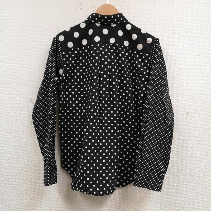 ブラックコムデギャルソン BLACK COMME des GARCONS シャツ、ブラウス 長袖 日本製 2016SS 水玉 ドット柄 切り替え 長袖 ロングスリーブ シャツ S 黒 / ブラック / black X 白 / ホワイト / white メンズ USED 古着 中古 50167417
