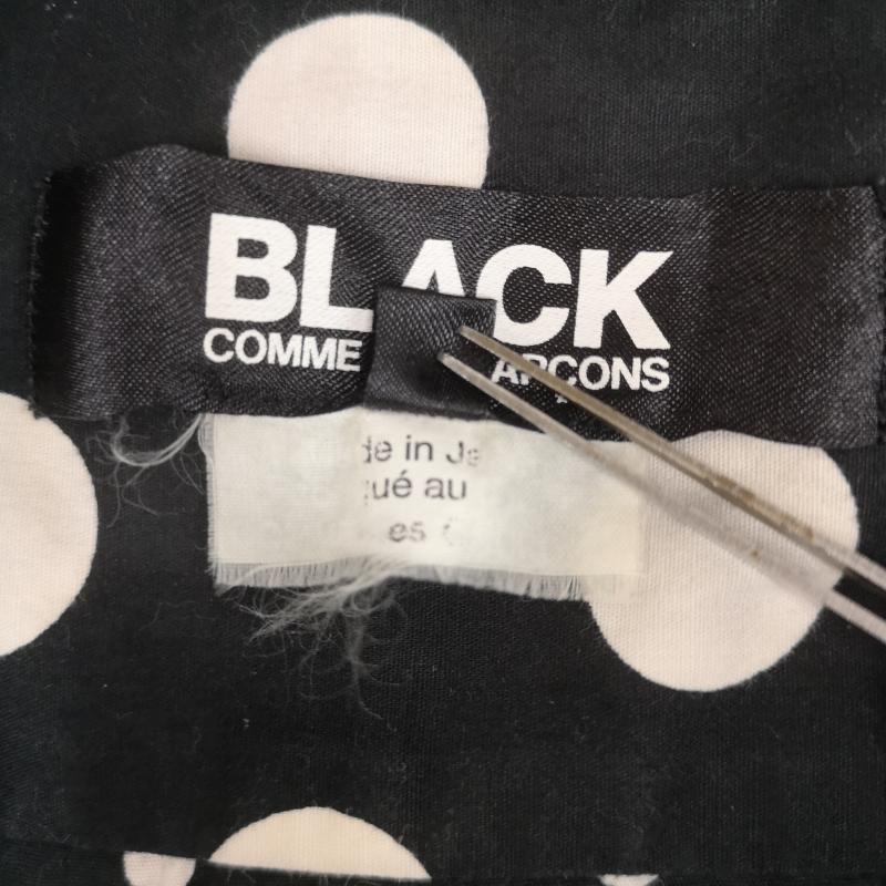 ブラックコムデギャルソン BLACK COMME des GARCONS シャツ、ブラウス 長袖 日本製 2016SS 水玉 ドット柄 切り替え 長袖 ロングスリーブ シャツ S 黒 / ブラック / black X 白 / ホワイト / white メンズ USED 古着 中古 50167417