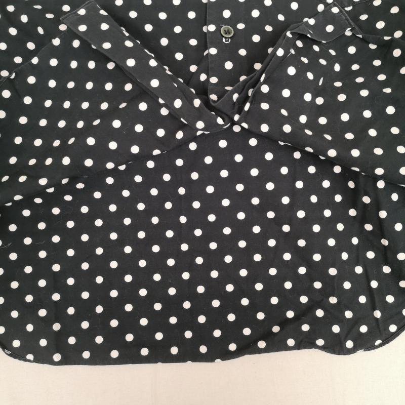 ブラックコムデギャルソン BLACK COMME des GARCONS シャツ、ブラウス 長袖 日本製 2016SS 水玉 ドット柄 切り替え 長袖 ロングスリーブ シャツ S 黒 / ブラック / black X 白 / ホワイト / white メンズ USED 古着 中古 50167417