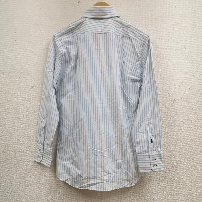 バーバリーブラックレーベル BURBERRY BLACK LABEL シャツ、ブラウス 長袖 ストライプ ノバチェック ワンポイント ボタンダウン 長袖 ロングスリーブ シャツ 38 白 / ホワイト / white X 水色 / ライトブルー / メンズ USED 古着 中古 50167419