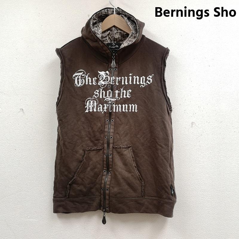 古着 USED ベスト ベスト Bernings Sho V系 カットオフ ノースリーブ ジップアップ パーカー スウェット ベスト L 茶 / ブラウン / brown メンズ USED 古着 中古 50167423