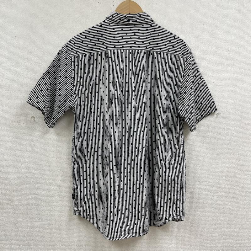 ステューシー STUSSY シャツ、ブラウス 半袖 ストライプ ドット柄 刺繍ロゴ 半袖 ワーク シャツ M 灰 / グレー / gray メンズ USED 古着 中古 50167424