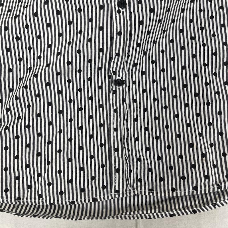 ステューシー STUSSY シャツ、ブラウス 半袖 ストライプ ドット柄 刺繍ロゴ 半袖 ワーク シャツ M 灰 / グレー / gray メンズ USED 古着 中古 50167424
