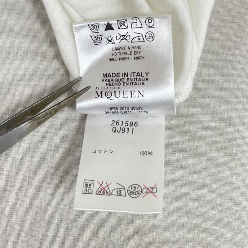 アレキサンダーマックイーン ALEXANDERMCQUEEN Tシャツ 半袖 イタリア製 スカル 鯉 和柄 グラフィック プリント Tシャツ カットソー 38 白 / ホワイト / white レディース USED 古着 中古 50167428