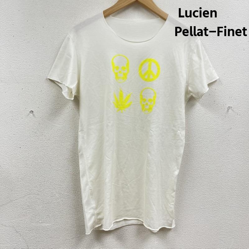 ルシアンペラフィネ Lucien Pellat-Finet Tシャツ 半袖 イタリア製 スカル 骸骨 マリファナ プリント Tシャツ カットソー S 白 / ホワイト / white メンズ USED 古着 中古 50167430