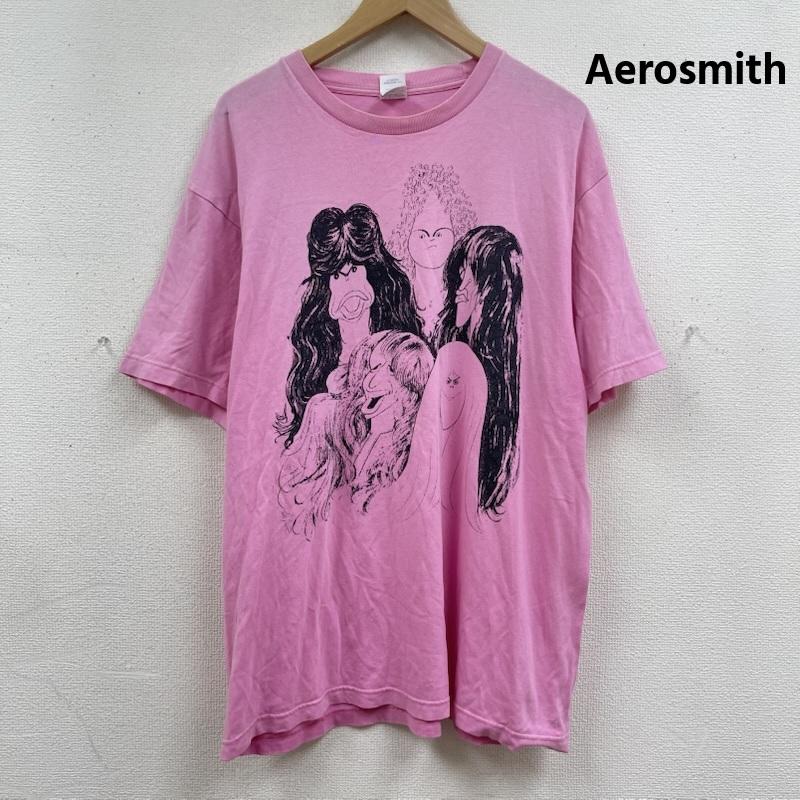 古着 USED Tシャツ 半袖 Printstar Aerosmith Draw The Line アルバム イラスト Tシャツ カットソー XL 桃 / ピンク / pink メンズ USED 古着 中古 50167434