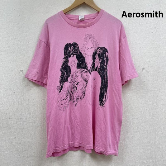 古着 USED Tシャツ 半袖 Printstar Aerosmith Draw The Line アルバム イラスト Tシャツ カットソー XL 桃 / ピンク / pink メンズ USED 古着 中古 50167434