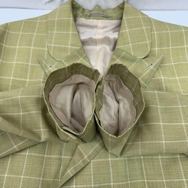 ドリスヴァンノッテン DRIES VAN NOTEN ジャケット、上着 ジャケット、ブレザー 初期 チェック ダブル ジャケット - 緑 / グリーン / green メンズ USED 古着 中古 50167438
