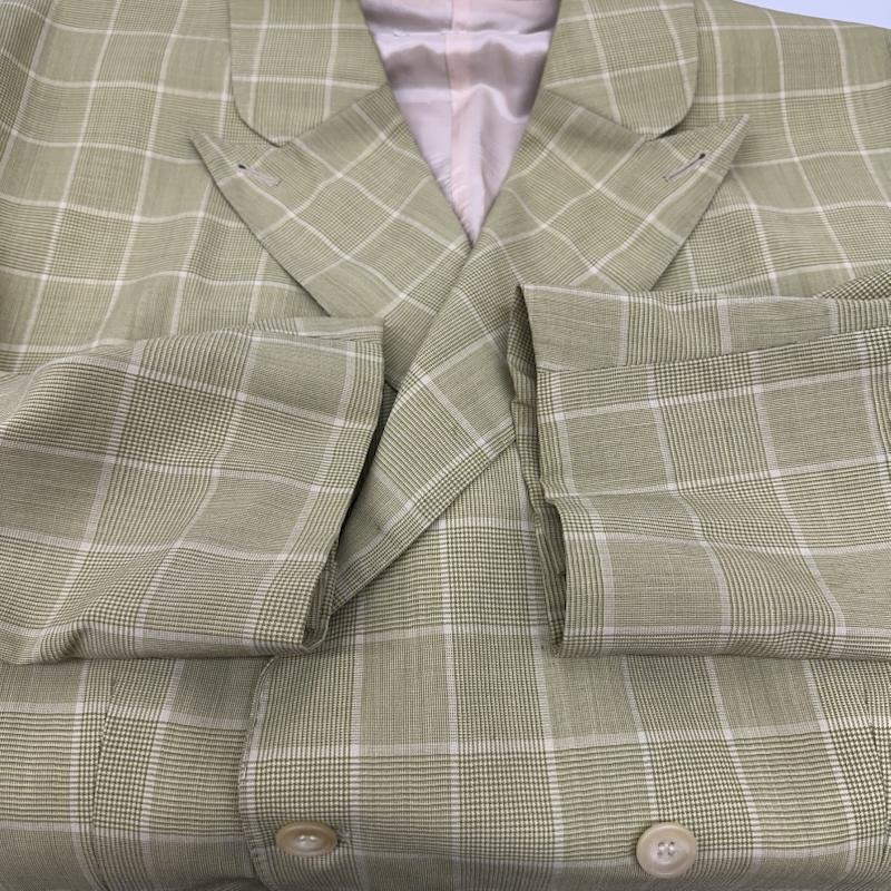 ドリスヴァンノッテン DRIES VAN NOTEN ジャケット、上着 ジャケット、ブレザー 初期 チェック ダブル ジャケット - 緑 / グリーン / green メンズ USED 古着 中古 50167438