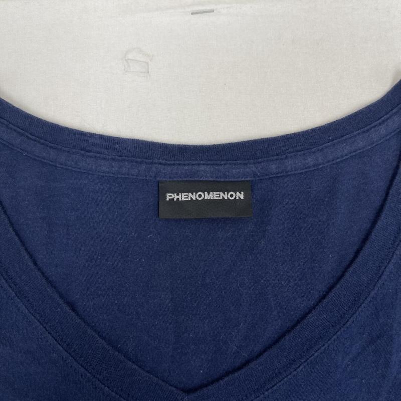 フェノメノン PHENOMENON Tシャツ 半袖 日本製 十字架 パーツ ビーズ Vネック Tシャツ カットソー M 紺 / ネイビー / navy メンズ USED 古着 中古 50167442