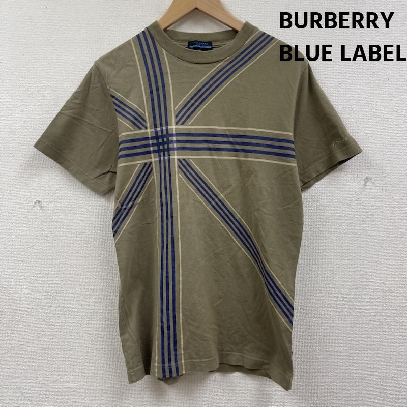 バーバリー・ブルーレーベル BURBERRY BLUE LABEL Tシャツ 半袖 日本製 ユニオンジャック柄 チェック柄 半袖 Tシャツ カットソー fa806-165-64 S カーキオリーブ / カーキオリーブ / メンズ USED 古着 中古 50167443