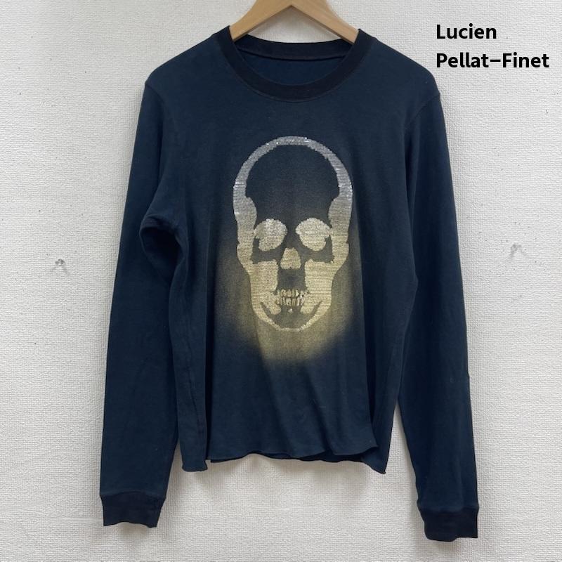 ルシアンペラフィネ Lucien Pellat-Finet Tシャツ 長袖 スカル ドクロ スパンコール グラデーション 長袖 カットソー ロンT XS 紺 / ネイビー / navy メンズ USED 古着 中古 50167445
