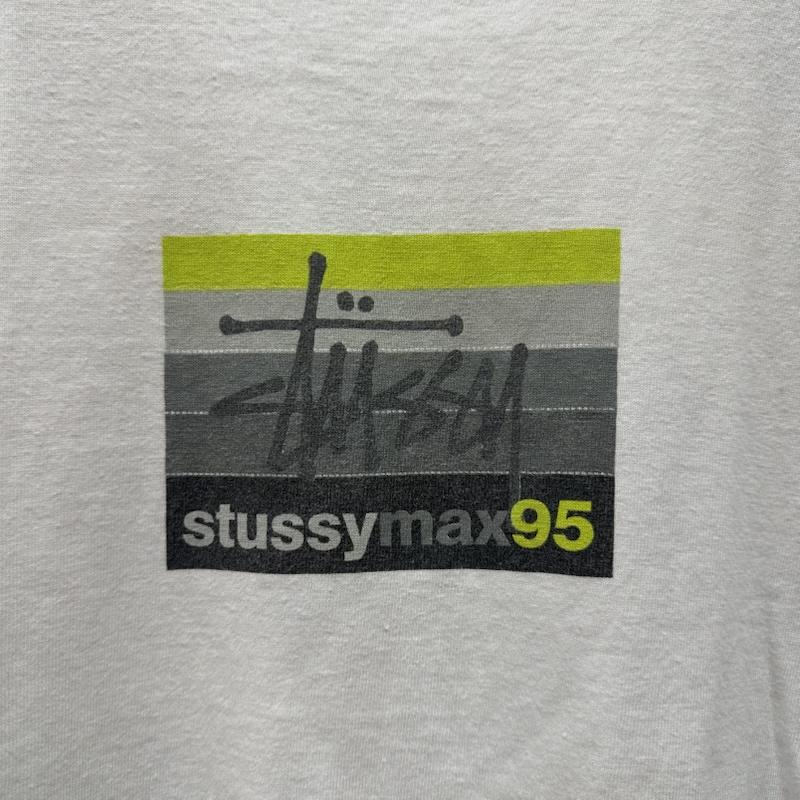 ステューシー STUSSY Tシャツ 半袖 90s USA製 紺タグ stussymax95 プリント Tシャツ シングルステッチ M 白 / ホワイト / white メンズ USED 古着 中古 50167447