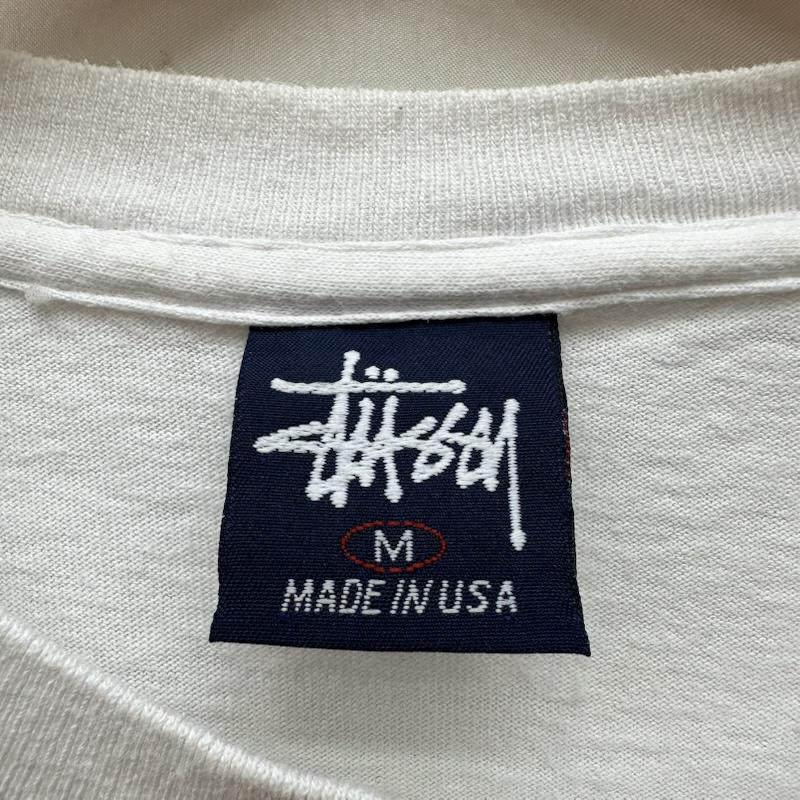 ステューシー STUSSY Tシャツ 半袖 90s USA製 紺タグ stussymax95 プリント Tシャツ シングルステッチ M 白 / ホワイト / white メンズ USED 古着 中古 50167447
