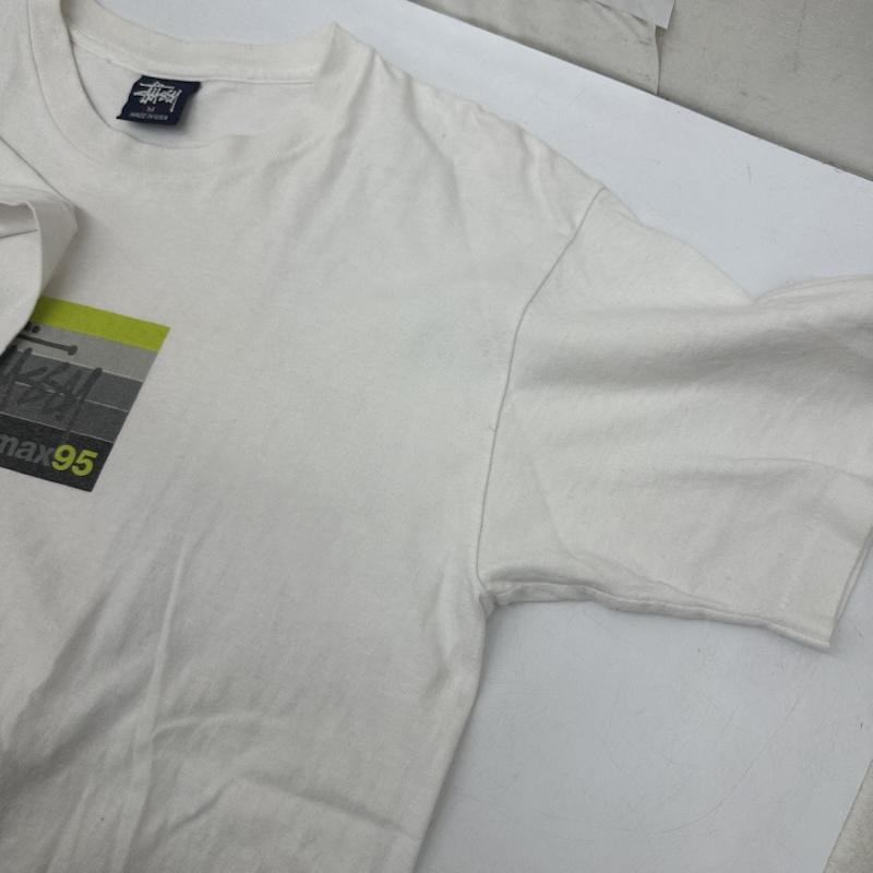 ステューシー STUSSY Tシャツ 半袖 90s USA製 紺タグ stussymax95 プリント Tシャツ シングルステッチ M 白 / ホワイト / white メンズ USED 古着 中古 50167447