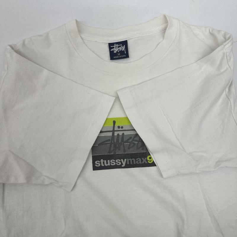 ステューシー STUSSY Tシャツ 半袖 90s USA製 紺タグ stussymax95 プリント Tシャツ シングルステッチ M 白 / ホワイト / white メンズ USED 古着 中古 50167447