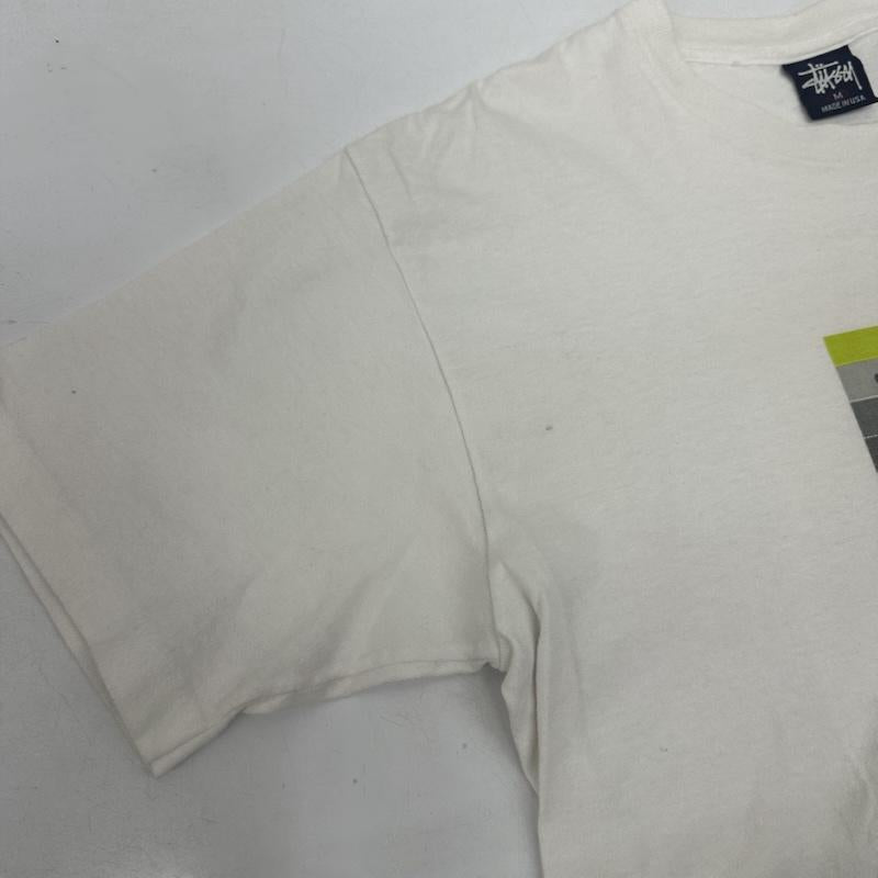 ステューシー STUSSY Tシャツ 半袖 90s USA製 紺タグ stussymax95 プリント Tシャツ シングルステッチ M 白 / ホワイト / white メンズ USED 古着 中古 50167447