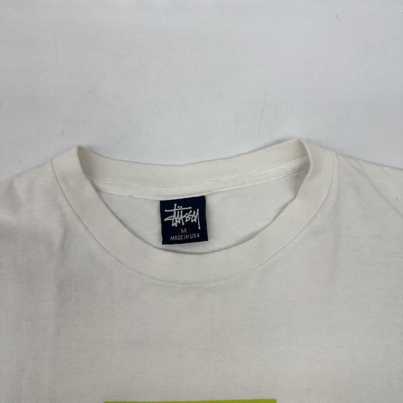 ステューシー STUSSY Tシャツ 半袖 90s USA製 紺タグ stussymax95 プリント Tシャツ シングルステッチ M 白 / ホワイト / white メンズ USED 古着 中古 50167447