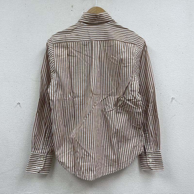 アベイシングエイプ A BATHING APE シャツ、ブラウス 長袖 APE HEAD ONE POINT STRIPED SHIRT ストライプ柄 長袖 シャツ S 茶 / ブラウン / brown メンズ USED 古着 中古 50167448