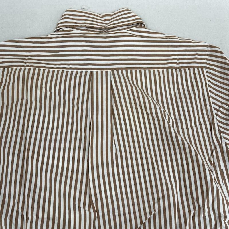 アベイシングエイプ A BATHING APE シャツ、ブラウス 長袖 APE HEAD ONE POINT STRIPED SHIRT ストライプ柄 長袖 シャツ S 茶 / ブラウン / brown メンズ USED 古着 中古 50167448