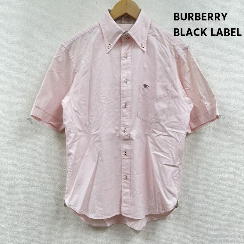 バーバリーブラックレーベル BURBERRY BLACK LABEL シャツ、ブラウス 半袖 ナイト刺繍 襟ノバチェック柄 半袖 ボタンダウン シャツ bmw25-210-12 2 桃 / ピンク / pink メンズ USED 古着 中古 50167450