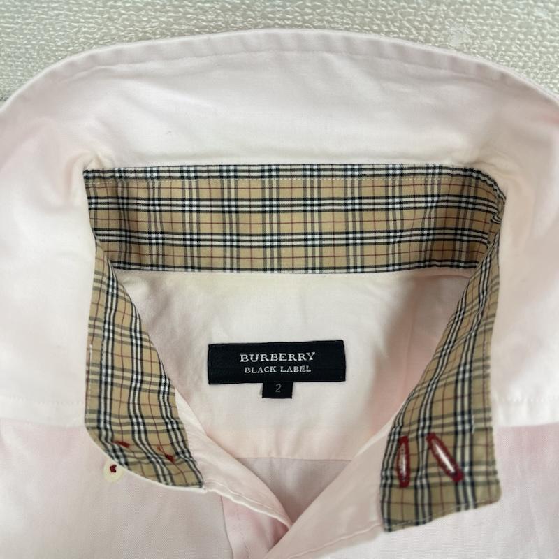バーバリーブラックレーベル BURBERRY BLACK LABEL シャツ、ブラウス 半袖 ナイト刺繍 襟ノバチェック柄 半袖 ボタンダウン シャツ bmw25-210-12 2 桃 / ピンク / pink メンズ USED 古着 中古 50167450