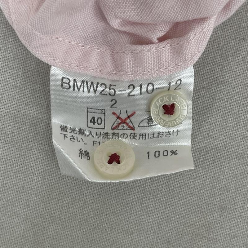 バーバリーブラックレーベル BURBERRY BLACK LABEL シャツ、ブラウス 半袖 ナイト刺繍 襟ノバチェック柄 半袖 ボタンダウン シャツ bmw25-210-12 2 桃 / ピンク / pink メンズ USED 古着 中古 50167450