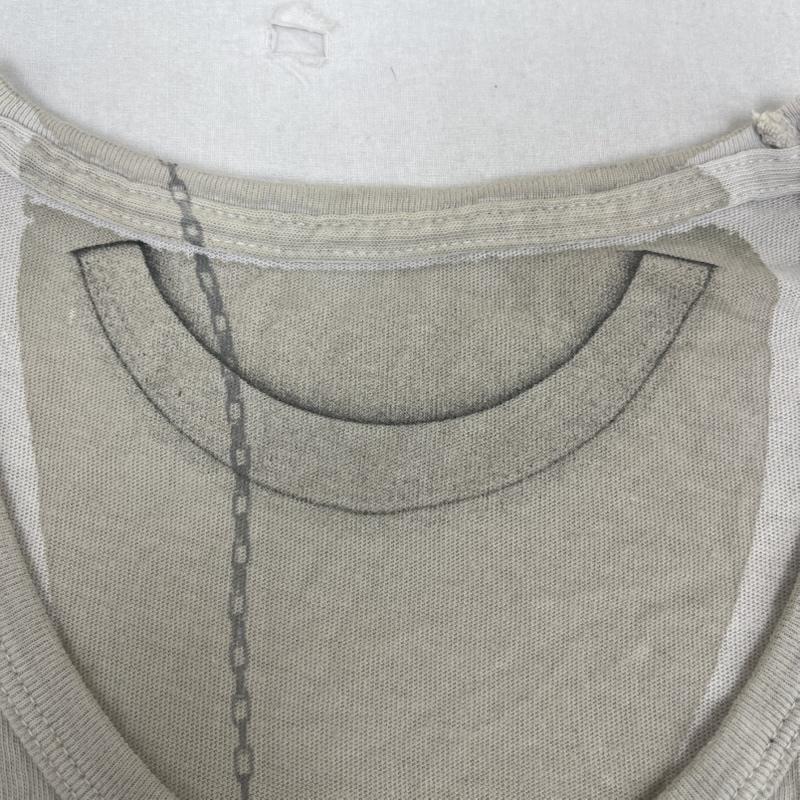 センシュアルエフエムエイチ sensual FMH カットソー 半袖 ネックレス だまし絵 フェイクレイヤード Uネック Tシャツ カットソー チャコールグレー / チャコールグレー / メンズ USED 古着 中古 50167451