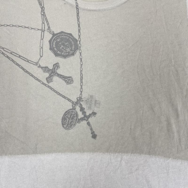 センシュアルエフエムエイチ sensual FMH カットソー 半袖 ネックレス だまし絵 フェイクレイヤード Uネック Tシャツ カットソー チャコールグレー / チャコールグレー / メンズ USED 古着 中古 50167451