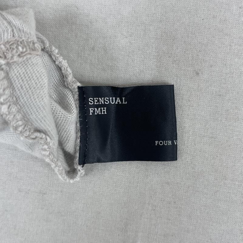 センシュアルエフエムエイチ sensual FMH カットソー 半袖 ネックレス だまし絵 フェイクレイヤード Uネック Tシャツ カットソー チャコールグレー / チャコールグレー / メンズ USED 古着 中古 50167451
