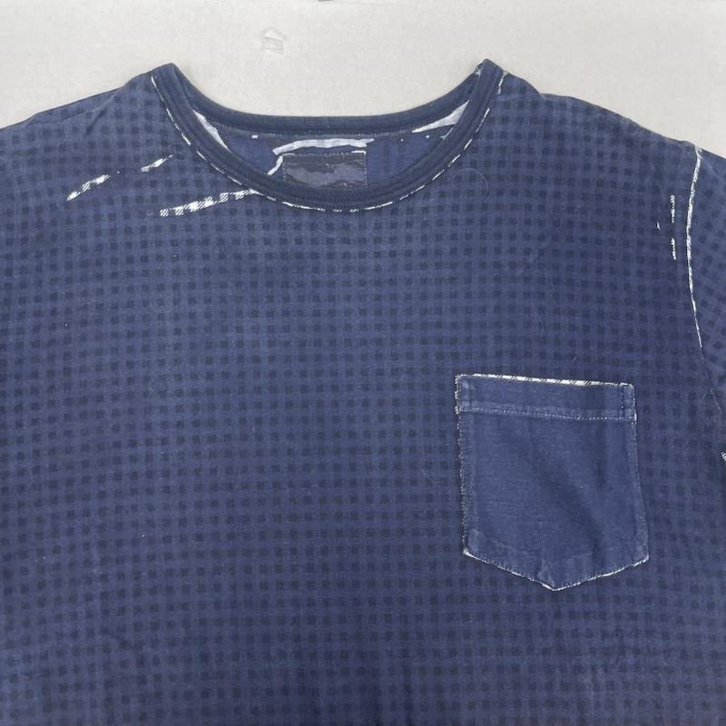 ブライトン BRAITONE Tシャツ 半袖 日本製 ブロックチェック柄 半袖 ポケットTシャツ カットソー XL 紺 / ネイビー / navy メンズ USED 古着 中古 50167452
