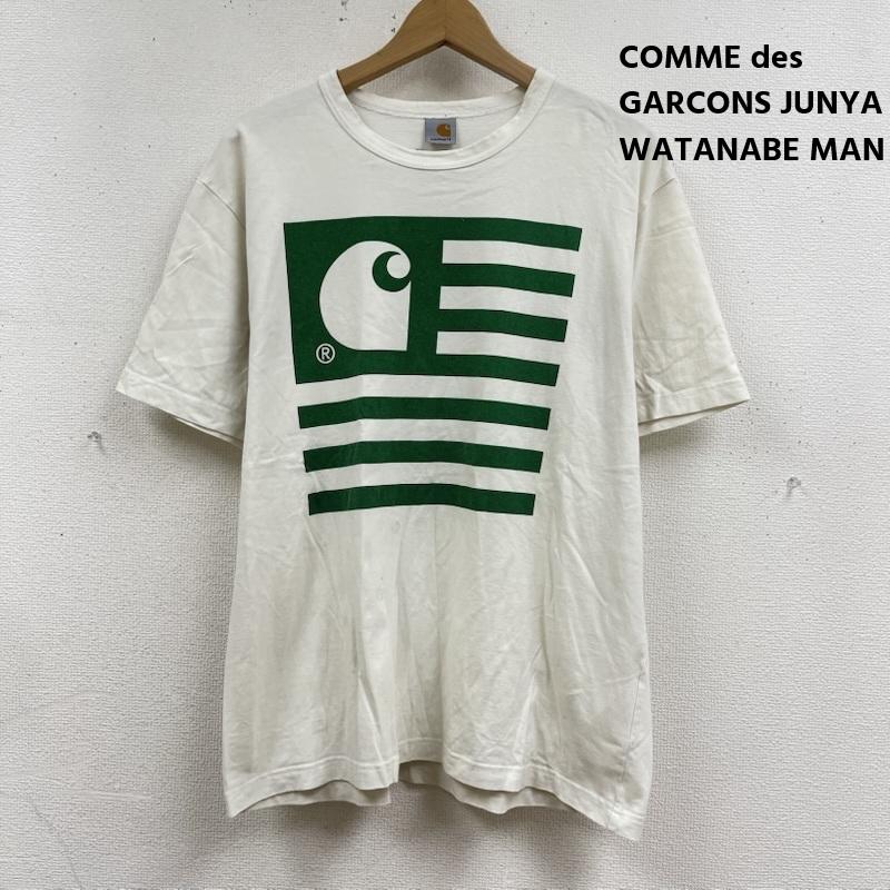 ジュンヤワタナベマン JUNYA WATANABE MAN Tシャツ 半袖 18ss 日本製 Carhartt コラボ W-NAME LOGO PRINT TEE プリント Tシャツ L オフホワイト / オフホワイト / メンズ USED 古着 中古 50167453