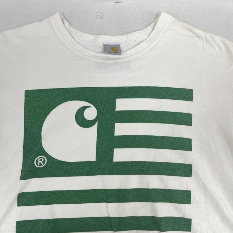 ジュンヤワタナベマン JUNYA WATANABE MAN Tシャツ 半袖 18ss 日本製 Carhartt コラボ W-NAME LOGO PRINT TEE プリント Tシャツ L オフホワイト / オフホワイト / メンズ USED 古着 中古 50167453