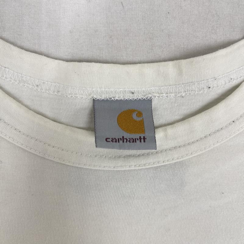 ジュンヤワタナベマン JUNYA WATANABE MAN Tシャツ 半袖 18ss 日本製 Carhartt コラボ W-NAME LOGO PRINT TEE プリント Tシャツ L オフホワイト / オフホワイト / メンズ USED 古着 中古 50167453