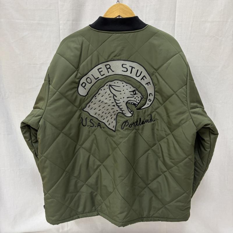 ポーラー POLeR ジャケット、上着 ジャンパー、ブルゾン DIAMOND QUILTED JACKET ダイアモンド キルト ジャケット 中綿キルティング XL 無地 X ロゴ、文字 X 刺繍 カーキ / カーキ / khaki メンズ USED 古着 中古 50167456