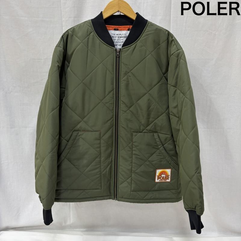 ポーラー POLeR ジャケット、上着 ジャンパー、ブルゾン DIAMOND QUILTED JACKET ダイアモンド キルト ジャケット 中綿キルティング XL 無地 X ロゴ、文字 X 刺繍 カーキ / カーキ / khaki メンズ USED 古着 中古 50167456