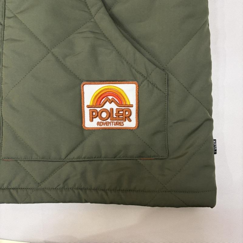 ポーラー POLeR ジャケット、上着 ジャンパー、ブルゾン DIAMOND QUILTED JACKET ダイアモンド キルト ジャケット 中綿キルティング XL 無地 X ロゴ、文字 X 刺繍 カーキ / カーキ / khaki メンズ USED 古着 中古 50167456
