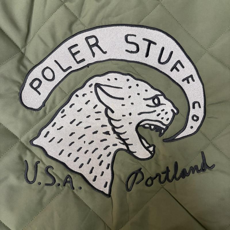 ポーラー POLeR ジャケット、上着 ジャンパー、ブルゾン DIAMOND QUILTED JACKET ダイアモンド キルト ジャケット 中綿キルティング XL 無地 X ロゴ、文字 X 刺繍 カーキ / カーキ / khaki メンズ USED 古着 中古 50167456