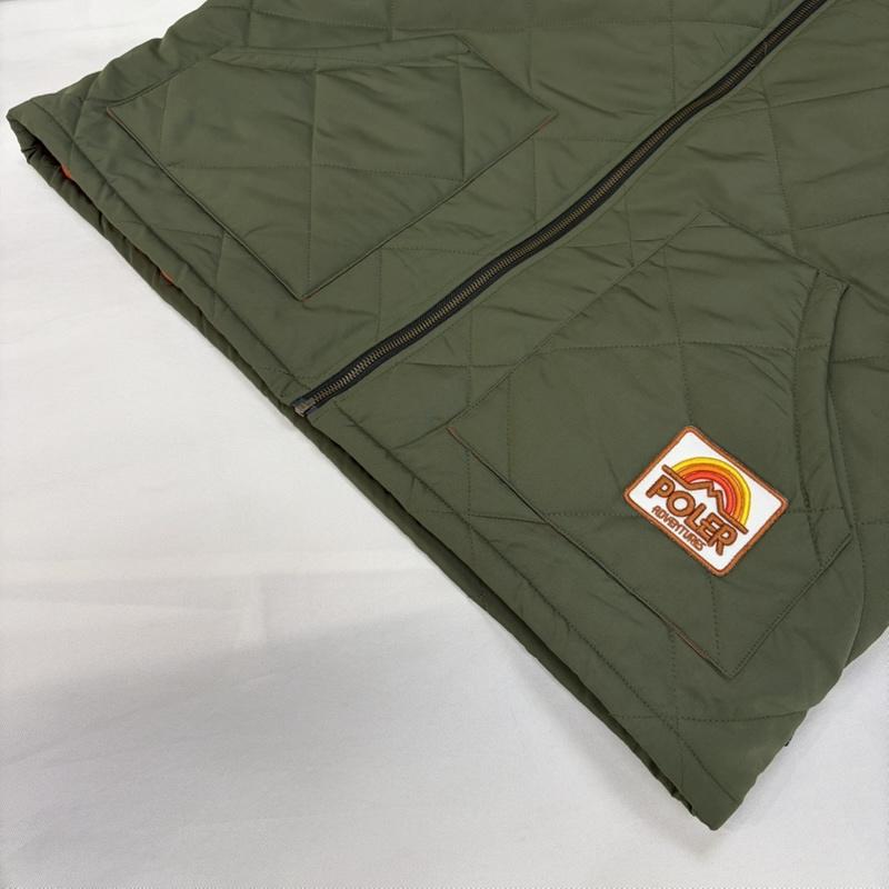 ポーラー POLeR ジャケット、上着 ジャンパー、ブルゾン DIAMOND QUILTED JACKET ダイアモンド キルト ジャケット 中綿キルティング XL 無地 X ロゴ、文字 X 刺繍 カーキ / カーキ / khaki メンズ USED 古着 中古 50167456