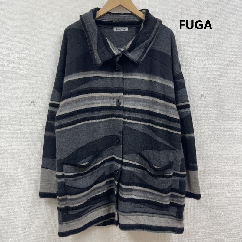 フーガ FUGA ニット、セーター 長袖 日本製 コラージュ ジャガード ニット ジャケット ロング ハーフコート faif309w FREE 黒 / ブラック / black メンズ USED 古着 中古 50167472