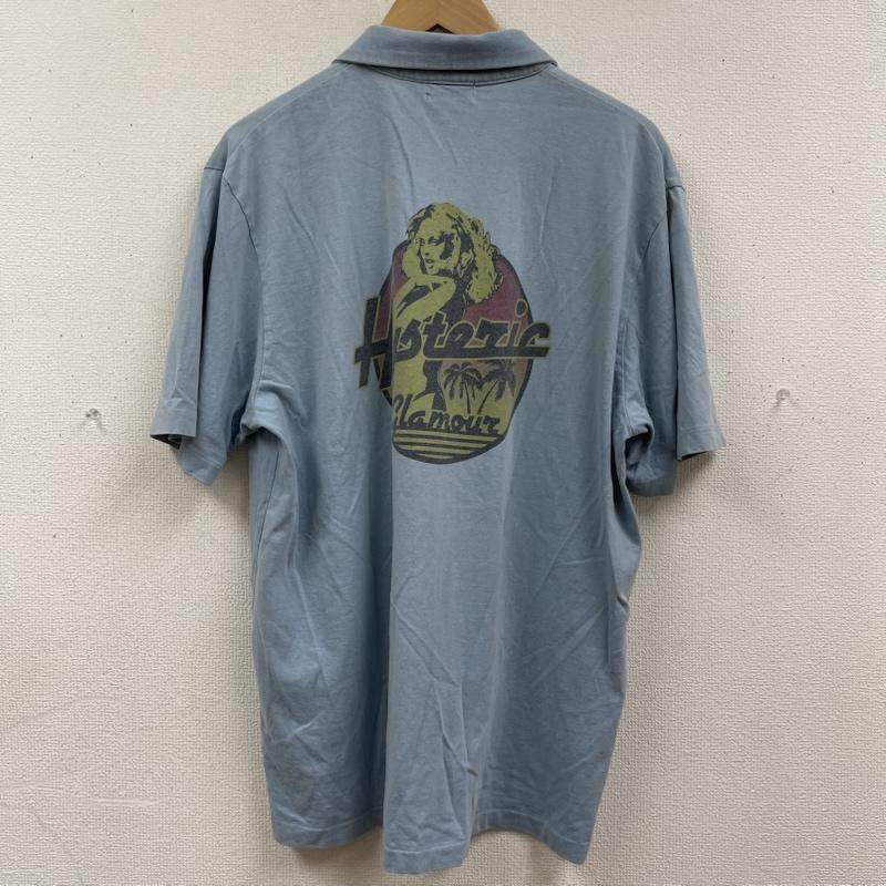 ヒステリックグラマー HYSTERIC GLAMOUR ポロシャツ 半袖 SUNSET HORIZON pt ヒスガール トップス ポロシャツ L 水色 / ライトブルー / メンズ USED 古着 中古 50167474